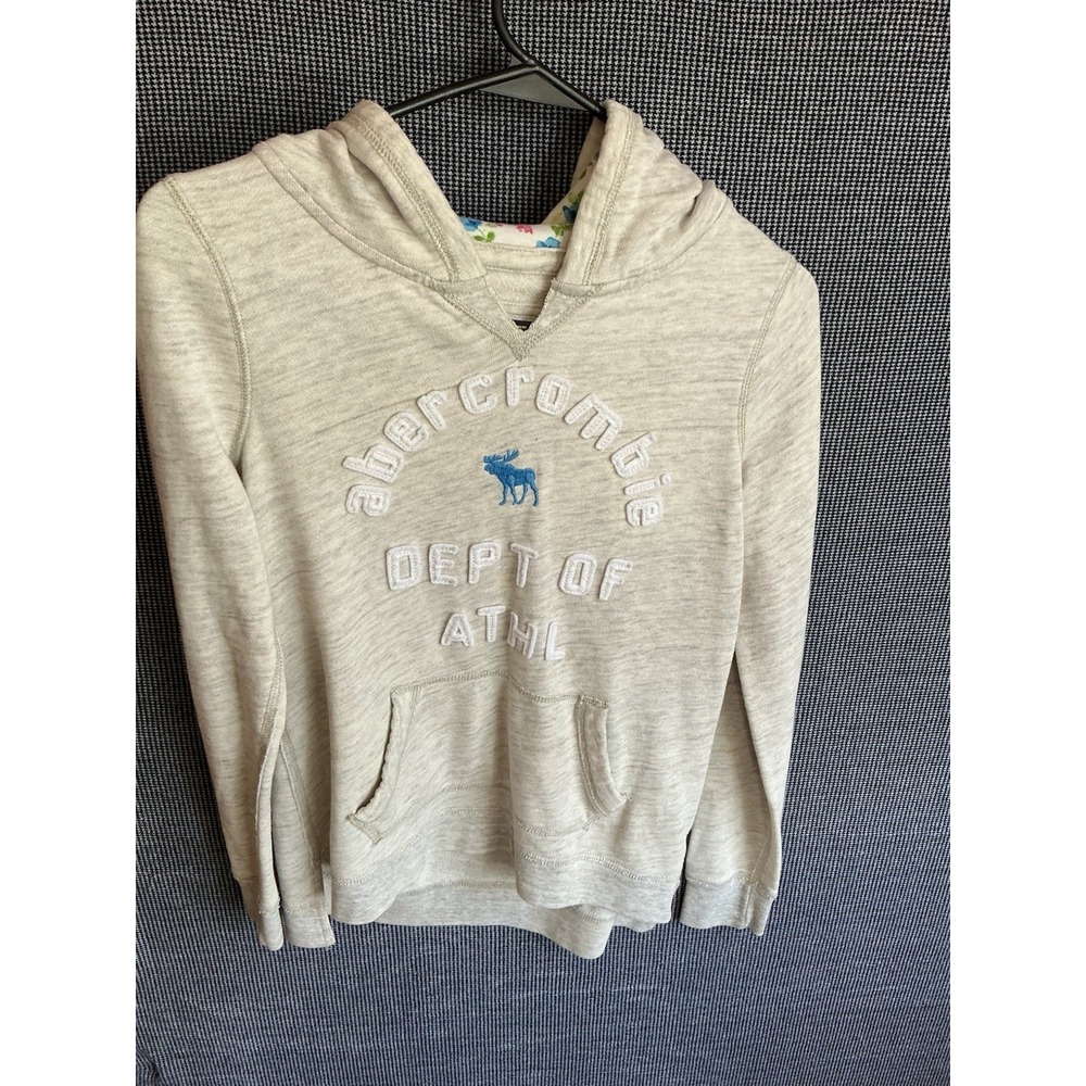 Abercrombie & Fitch Hoodie Kids Girls L Embroidered Y2K Hoodie Retro Floral